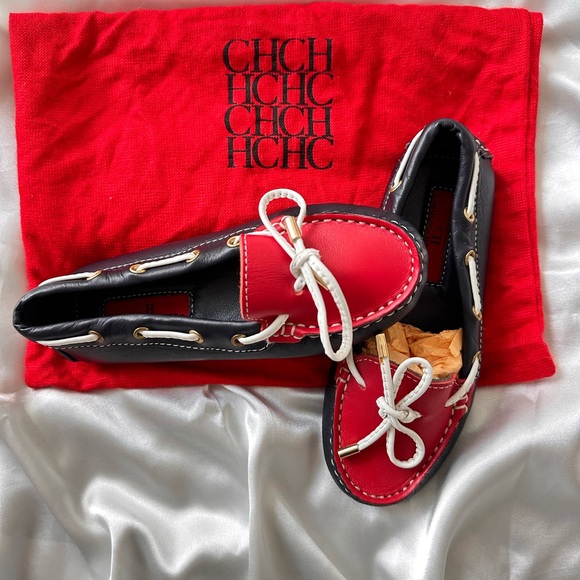New CH Carolina Herrera Red and Black Loafers for girls - Picture 10 of 13